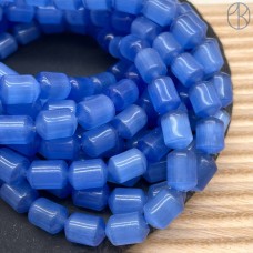 Кошачий глаз (стекло) бочонок голубой №1 14 мм