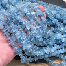 Крошка Аквамарин №1 ширина бусин ~ 7-11 мм