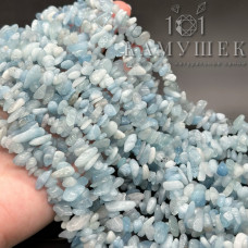 Крошка Аквамарин ширина бусин ~ 7-9 мм
