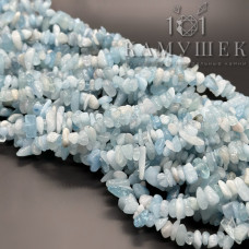 Крошка Аквамарин ширина бусин ~ 7-9 мм