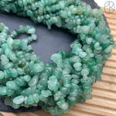 Крошка Авантюрин №1 зеленый ширина бусин ~ 7-9 мм