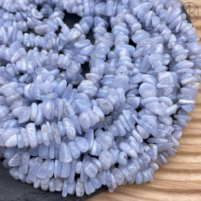 Крошка Голубой Агат (Сапфирин) ширина бусин ~ 6-9 мм
