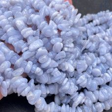 Крошка Голубой Агат (Сапфирин) ширина бусин ~ 6-9 мм