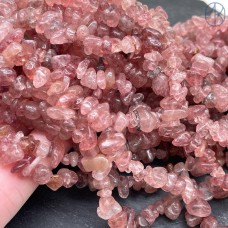 Крошка Клубничный кварц ширина бусин ~ 7-9 мм