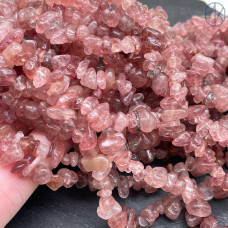 Крошка Клубничный кварц ширина бусин ~ 7-9мм