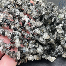 Крошка Кварц Турмалиновый ширина бусин ~ 4-6 мм