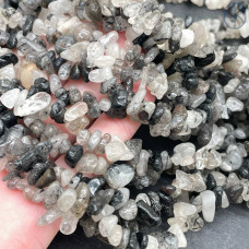 Крошка Кварц Турмалиновый ширина бусин ~ 6-11 мм