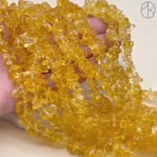 Крошка Кварц желтый тонированный ширина бусин ~ 7-9 мм