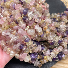 Крошка микс из натуральных камней ширина бусин ~ 6-9 мм