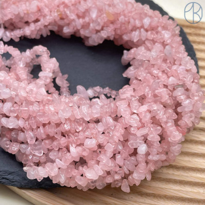 Крошка Розовый кварц ширина бусин ~ 4-6 мм