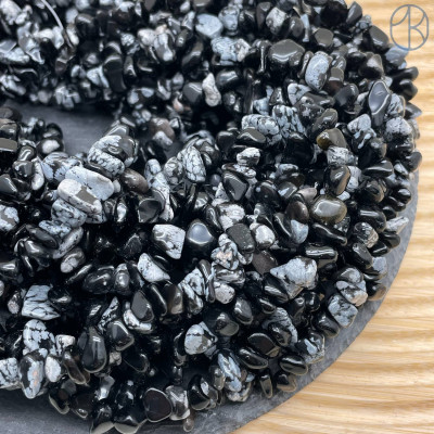 Крошка Снежный обсидиан ширина бусин ~ 6-9 мм