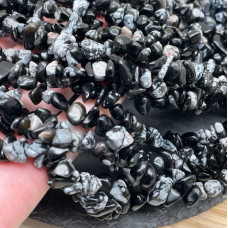 Крошка Снежный обсидиан ширина бусин ~ 6-9 мм