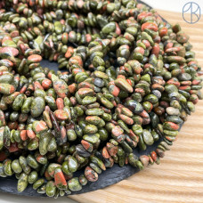 Крошка Унакит ширина бусин ~ 7-12 мм