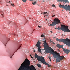 Крошка Вишневый кварц ширина бусин ~ 4-6 мм (имитация) Крошка Вишневый кварц ширина бусин ~ 4-6 мм (имитация)