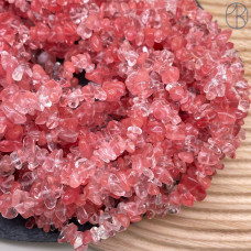 Крошка Вишневый кварц ширина бусин ~ 7-9 мм (имитация) Крошка Вишневый кварц ширина бусин ~ 7-9 мм (имитация)