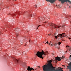 Крошка Вишневый кварц ширина бусин ~ 7-9 мм (имитация) Крошка Вишневый кварц ширина бусин ~ 7-9 мм (имитация)