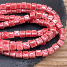 Кубик керамика, цвет лососевый 6 мм Кубик керамика, цвет лососевый 6 мм