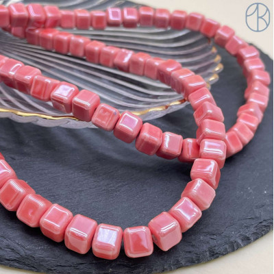 Кубик керамика, цвет лососевый 9 мм