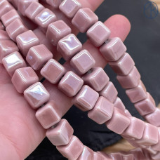 Кубик керамика, цвет пудровый 9 мм