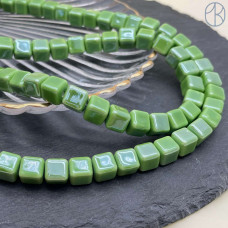 Кубик керамика, цвет зеленый 9 мм