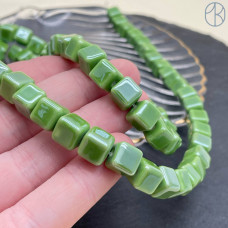 Кубик керамика, цвет зеленый 9 мм