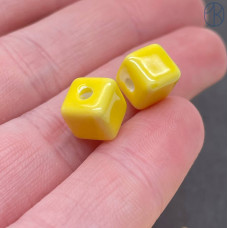 Кубик керамика, цвет желтый 9 мм штучно