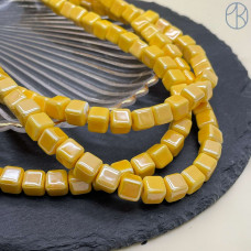 Кубик керамика, цвет желтый 9 мм