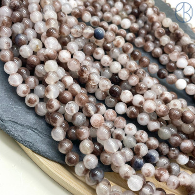 Кварц бело-коричневый тонированный 8 мм