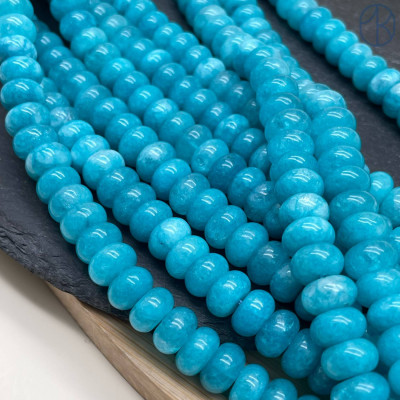 Кварц бирюзовый тонированный рондель 10х6 мм