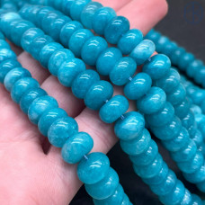 Кварц бирюзовый тонированный рондель 10х6 мм