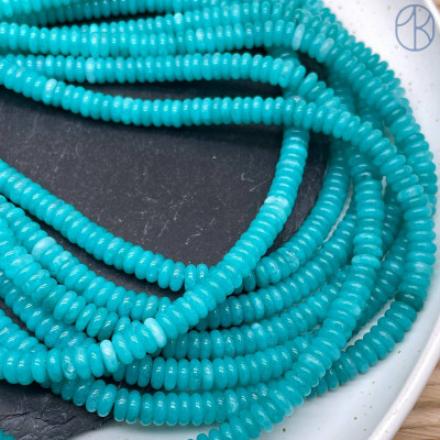 Кварц бирюзовый тонированный рондель 6х2 мм