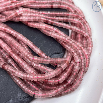 Кварц клубничный диски 4х2 мм