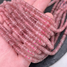 Кварц клубничный диски 4х2 мм