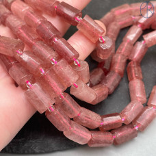 Кварц клубничный фриформ цилиндр ~ 11-12 мм