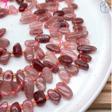 Кварц клубничный галтовка ~ 11-14 мм Кварц клубничный галтовка ~ 11-14 мм