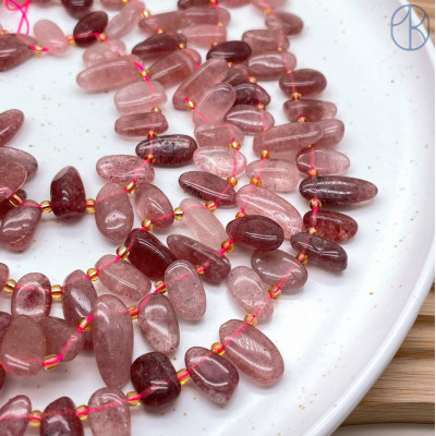 Кварц клубничный галтовка ~ 11-14 мм