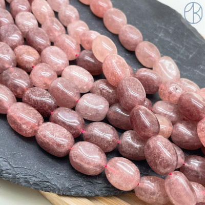 Кварц клубничный галтовка ~ 14-18 мм