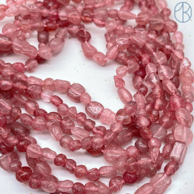 Кварц клубничный галтовка ~ 6-8 мм