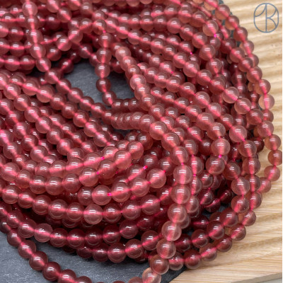 Кварц красно-розовый тонированный 4 мм