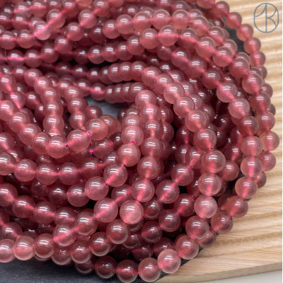 Кварц красно-розовый тонированный 8 мм