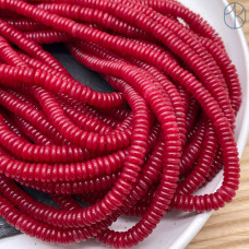 Кварц красный тонированный рондель 6х2 мм