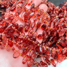 Кварц красный тонированный с эффектом Кракле сколы ~ 12-16 мм