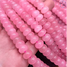 Кварц розовый №1 тонированный рондель 10х6 мм