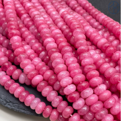 Кварц розовый тонированный рондель 10х6 мм