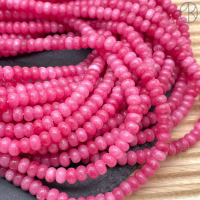 Кварц розовый тонированный рондель 6х4 мм