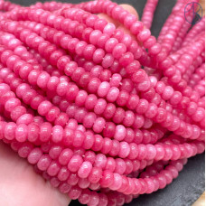 Кварц розовый тонированный рондель 6х4 мм