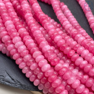 Кварц розовый тонированный рондель 8х5 мм