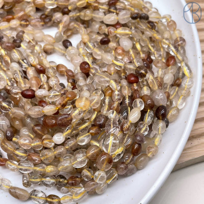 Кварц Рутиловый галтовка №4 6-8 мм