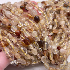 Кварц Рутиловый галтовка №4 6-8 мм