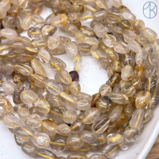 Кварц Рутиловый галтовка №5 6-8 мм